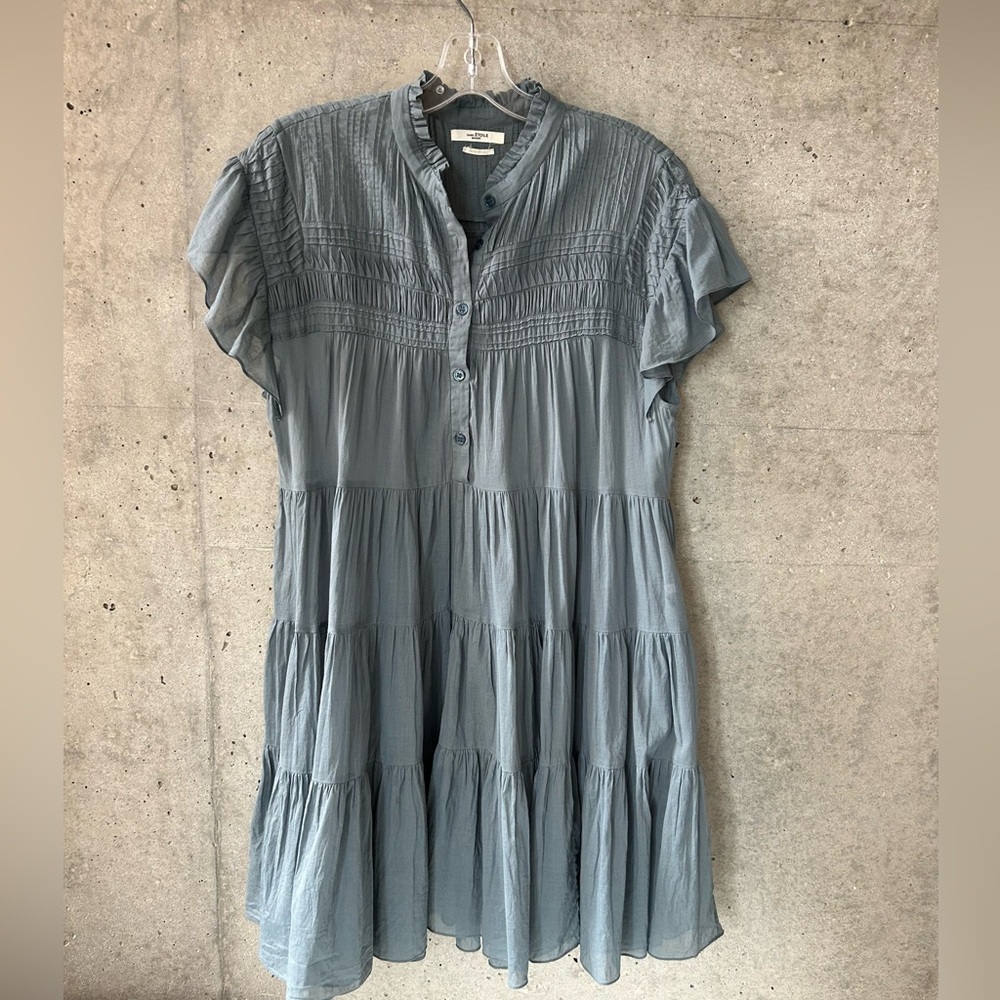 Isabel Marant Blue Mini Dress with Ruffles - Picture 4 of 11